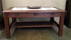Gustav Stickley 3 drawer library table